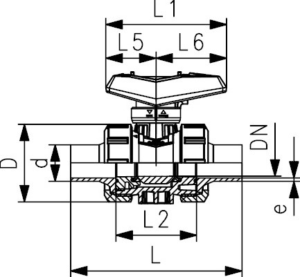 Georg Fischer Kogelkraan 546 Pro PP-H/FKM d25DN20, stomplaseind IR-Plus, 167546453-2