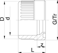 Georg Fischer 721840107, Union Bush PVC-U PN16 d25-2