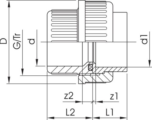 Georg Fischer 721514106, Union PVC/EPDM PN16 d20-1/2-2