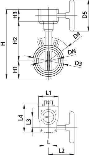 Georg Fischer 1990 9226, Butterfly valve 039G GGG/EPDM 2DN50-2