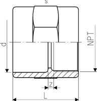 Georg Fischer AdaptSocket NPT PVC-U PN10 d50-11/2, 721914210-2
