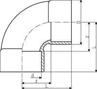 Georg Fischer Bend 90 Sht PVC-U PN10 d225, 721010120-2