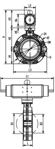 Georg Fischer 199243342, Butterfly valve 243 PP-H/FKM d63DN50-2