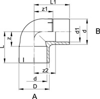 Georg Fischer Elbow 90? PRFI PVC-U PN16 d32, 721100308-2
