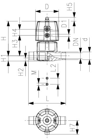 Georg Fischer 169655013, Diaphragm Valve 10DA ABS/EPDM d25DN20-2