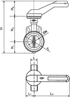 Georg Fischer 1990 90 1, Butterfly valve 039M GGG/EPDM 21/2DN65-2