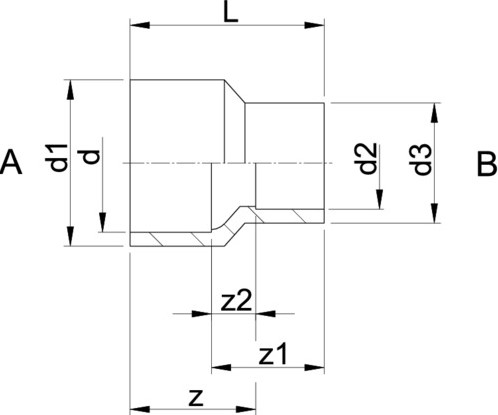 Georg Fischer 72191090 , Reducer PVC-U PN16 d12-d10-2