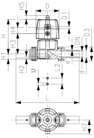 Georg Fischer DiaphragmValve 10FO PVDF d50DN40, 185644156-2