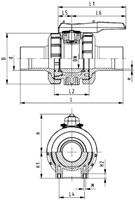 Georg Fischer 161546827, Ball Valve 546 Pro PVC-U/EPDM d63DN50-2