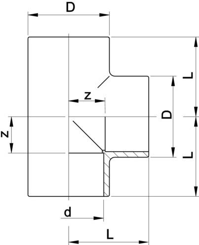 Georg Fischer 721200113, T 90  Equal PVC-U PN16 d90-2