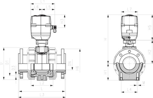 Georg Fischer 199180140, Ball Valve 180 PP-H/FKM d90 N80, flange Voltage: 100-230V-2
