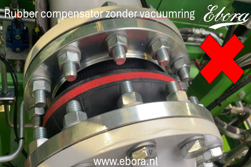 Rubberen compensator en vacuüm