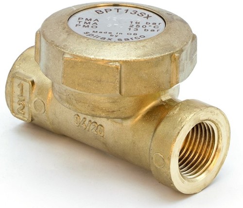 Spirax Sarco BPT13SX Balanced Pressure Thermostatic Steam Trap 1/2 BSP 'G' Fill NTS with Straight Connections and Strainer Screen