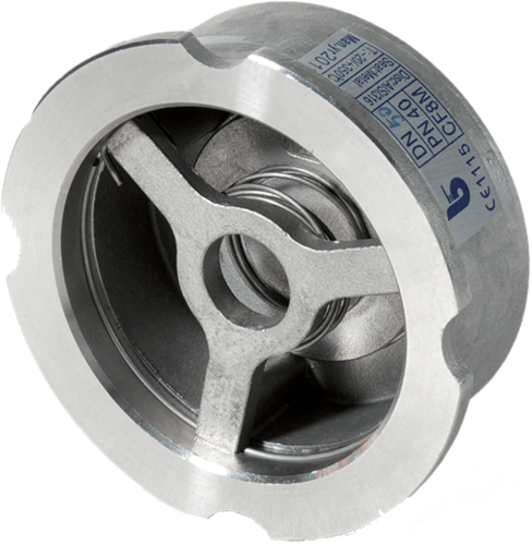 Schijf tussenbouw (Wafer) veerterugslagklep Series W6-2