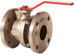 Geflensde afsluitbare kogelkraan met splitbody brons Series B2.322 DN15