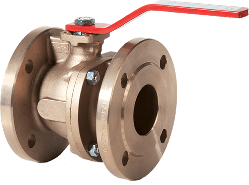 Geflensde afsluitbare kogelkraan met splitbody brons Series B2.322 DN65