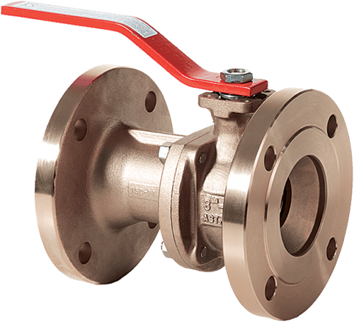 Geflensde afsluitbare kogelkraan met splitbody brons Series B2.322 DN100-2