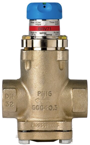 Spirax Sarco 1.1/4 BRV71 Pressure Reducing Valve BSP 3.5-9.0 Bar Orange