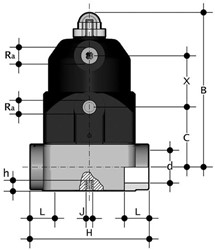 FIP PVDF Membraanafsluiter CMIF EPDM lasmof d20 Pneumatisch dubbelwerkend, CMIFDA020E
