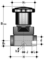 FIP CM DIAPH BSP THR 1/2 PVCU FKM, CMFV012F