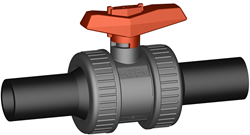 Georg Fischer 161375545  Ball Valve 375 PVC-U/EPDM d40DN32, Welding end long PE100 SDR11 PVC-U