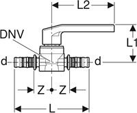 Geberit Mepla Kogelkraan met bedieningshendel d32, 614.061.00.2-2