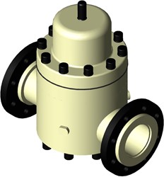 Stubbe Druckhalteventil DHV 712 DN100 4 PN6 PP·EPDM·PTFE Anschluss: PP-St Flansch ANSI Eingestellt auf:4,0 Manometeranschluss: 2xG1/2, 1483740400