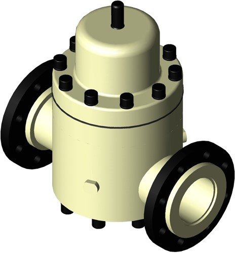 Stubbe Druckhalteventil DHV 712 DN100 4 PN6 PP·EPDM·PTFE Anschluss: PP-St Flansch ANSI Eingestellt auf:4,5 Manometeranschluss: 2xG1/2, 1484410450