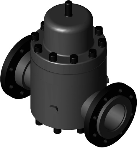 Stubbe Pressure relief valve DHV 712 DN100 4 PN6 PVC-U·EPDM·PTFE Connection: PP-St flange DIN Adjusted to:2,5 Pressure gauge connection: 2xG1/2, 1484310250