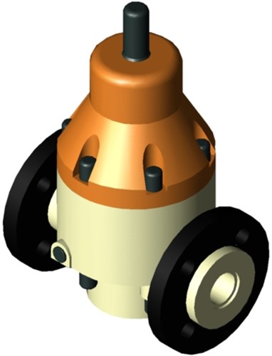 Stubbe Pressure relief valve DHV 712-R DN15 1/2 PN10 PP·EPDM ·PTFE Connection: GFK flange DIN Adjusted to 9,0bar, 1466420900