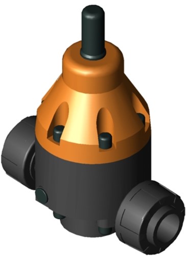 Stubbe Pressure relief valve DHV 712-R DN32 1¼ PN10 PVC-U·EPDM ·PTFE Connection: PVC-U female thread Rp Adjusted to 7,0bar, 1464500700