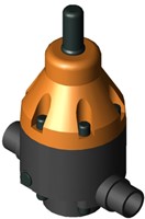 Stubbe Pressure relief valve DHV 712-R DN15 1/2 PN10 PVC-U·EPDM ·PTFE Connection: PVC-U spigot end (fix) Adjusted to 1,5bar, 1464950150