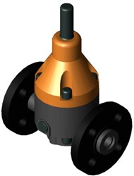 Stubbe Pressure relief valve DHV 712-R DN32 1¼ PN10 PVC-U·FPM ·PTFE Connection: PP-St flange ANSI Adjusted to 4,0bar, 1465710400