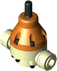 Stubbe Drukhoudventiel DHV 718 DN20 3/4 PN10 PP·FPM ·PTFE aansluiting: PP sok DIN Instelbereik: 0,5 - 10,0 bar, 147171