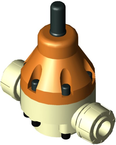 Stubbe PRV DHV 718 DN20 3/4 PN10 PP·FPM ·PTFE connection: PP socket DIN Adjustment range: 0,5 - 10,0bar, 147171