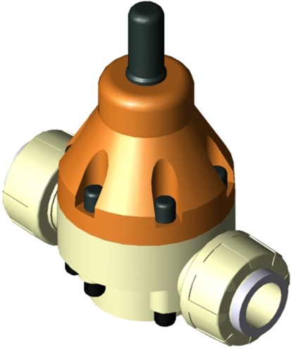 Stubbe Pressure relief valve DHV 718 DN32 1¼ PN10 PP·EPDM ·PTFE connection: PP female thread Rp Adjusted to 5,5bar, 1471920550