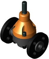 Stubbe Pressure relief valve DHV 718 DN40 1½ PN10 PP·- ·PTFE connection: PP-St flange ANSI Adjusted to 1,0bar, 1472120100