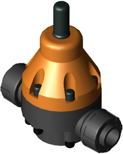 Stubbe PRV DHV 718 DN50 2 PN10 PVC-U·EPDM ·PTFE connection: PVC-U socket ANSI Adjusted to 0,5bar, 1470520050