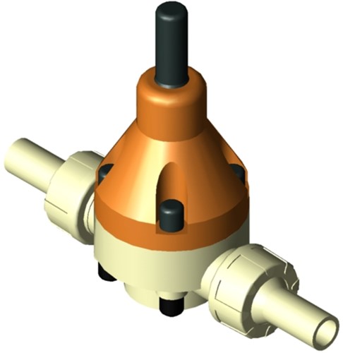 Stubbe Pressure relief valve DHV 718 DN25 1 PN10 PP·EPDM ·PTFE connection: PP spigot end (IR) Adjusted to 4,5bar, 1471780450