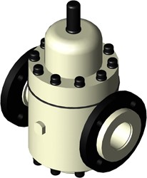 Stubbe Drukregelaar DMV 750 DN65 2½ PN10 PVDF··FPMPTFE Aansluiting: PP-St flens DIN Afgesteld op: 6,00 Manometer aansluiting 2xG1/2, 1484860600