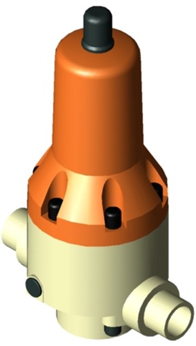 Stubbe Druckminderventil DMV 765 DN32 1¼ PN10 PP·EPDM·PTFE Anschluss: PP Stutzen fest Eingestellt auf: 4,50 Manometeranschluss:2xG1/4, 1494230450