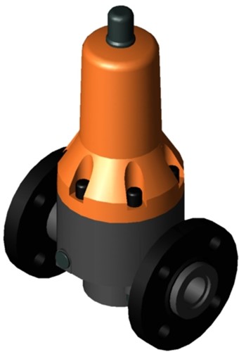 Stubbe Pressure reducing valves DMV 765 DN32 1¼ PN10 PVC-U·EPDM·PTFE Connection: PP-St flange DIN Adjusted to: 5,00, 1493790500