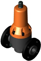 Stubbe Pressure reducing valves DMV 765 DN32 1¼ PN10 PVC-U·FPM·PTFE Connection: PP-St flange ANSI Adjusted to: 8,50, 1494090850