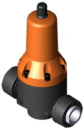 Stubbe Pressure reducing valves DMV 765 DN25 1 PN10 PVC-U·FPM·PTFE Connection: PVC-U socket ANSI Adjusted to: 4,50, 1492720450