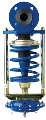 Spirax Sarco DRV7 Reduzierstück<br />Werkstoff DIN 1693 GGG 40,3<br />DN50 PN25 geflanscht<br />Blau 0,8 - 10 bar Federbereich 2,0-5,0