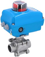 Ebora  3-piece stainless steel ball valve DN25 BW, PN63, with actuator-NE05, stainless steel/PTFE-FKM, 24 VDC 50Hz, running time 10sec. EBQC1864-NE052100