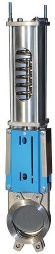 Watergates Plaatafsluiter pneumatisch bediend veersluitend, RVS/metaal, DN125, PN10 monodirectioneel, WGE-SS-MET-125/PSNC + WGS-LP-125