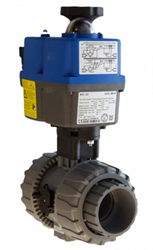 Elektrisch regelbare PVC-U kogelkraan d63, DN50