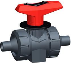 Georg Fischer Doseer-kogelkraan 523 PVC-U/EPDM d20DN15, Lijmeind, 161523442