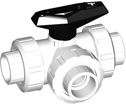 Georg Fischer 175543631, Ball Valve 543 PVDF/FKM T-H d16DN10, Socket of horizontal T-bore